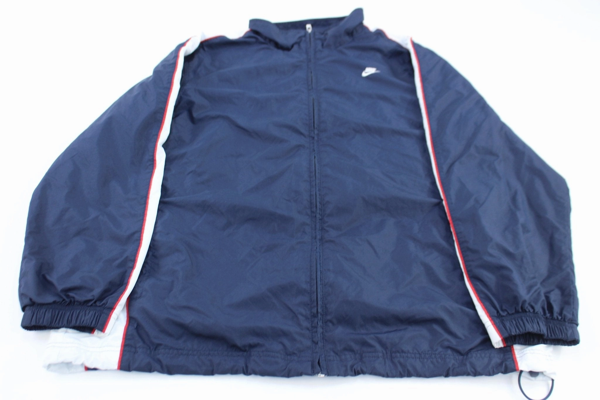 Cold Weather 2000's Nike Embroidered Logo Red, Blue, & White Zip Up Jacket