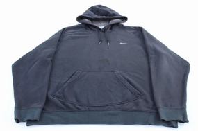 Compete 2000's Nike Embroidered Swoosh Logo Black Pullover Hoodie