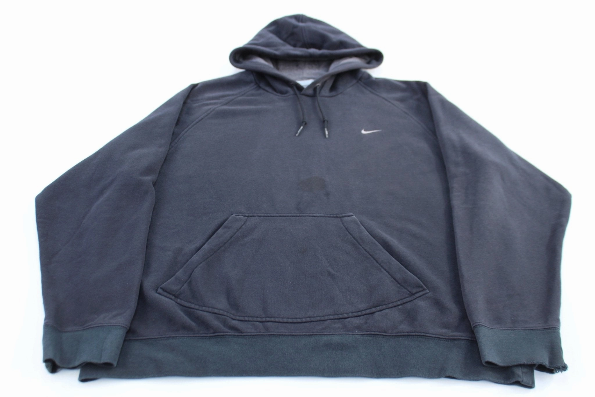 Compete 2000's Nike Embroidered Swoosh Logo Black Pullover Hoodie
