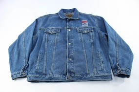 2000 World of Concrete Multiquip Whiteman Denim Jacket High-Tech Fabric