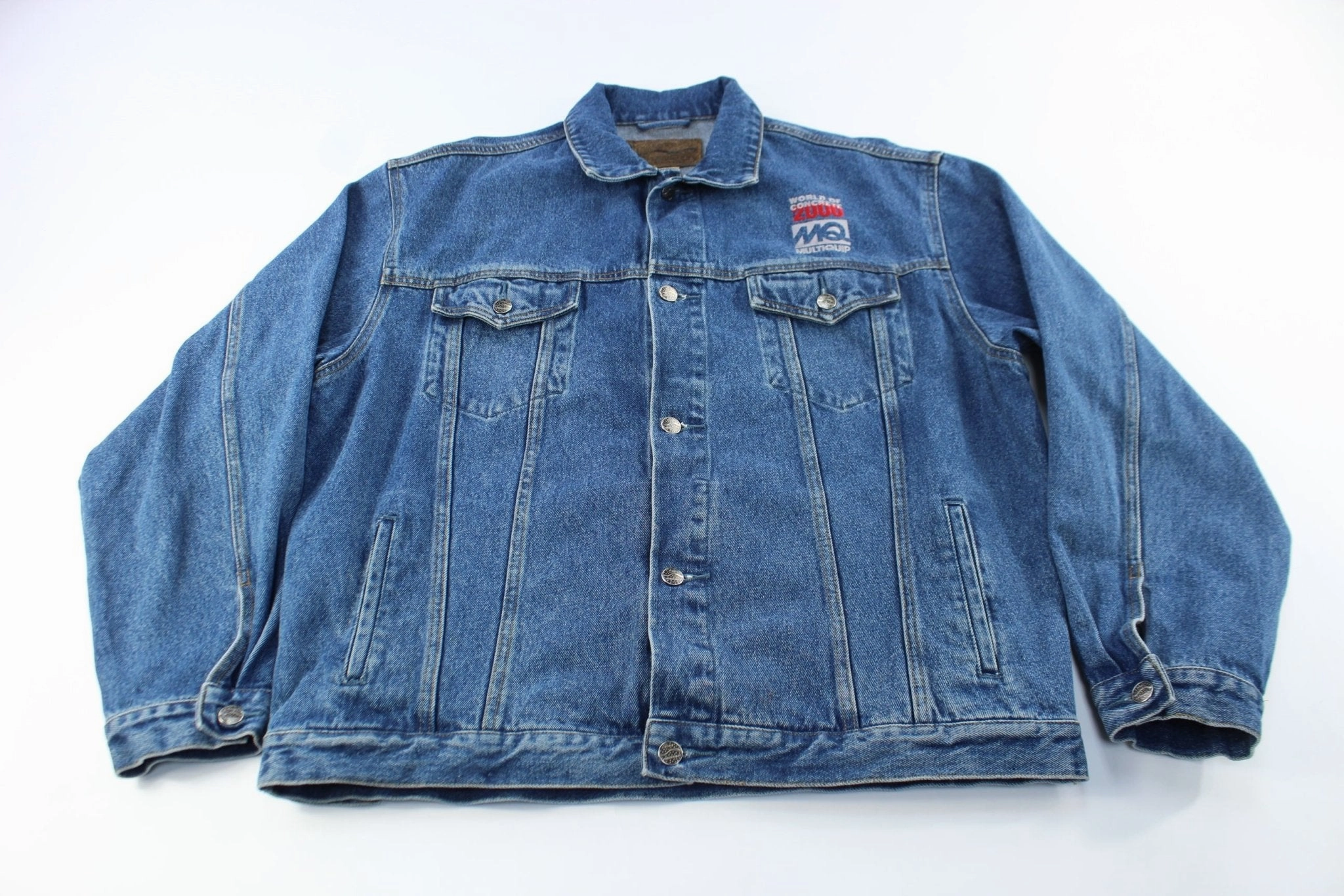2000 World of Concrete Multiquip Whiteman Denim Jacket High-Tech Fabric