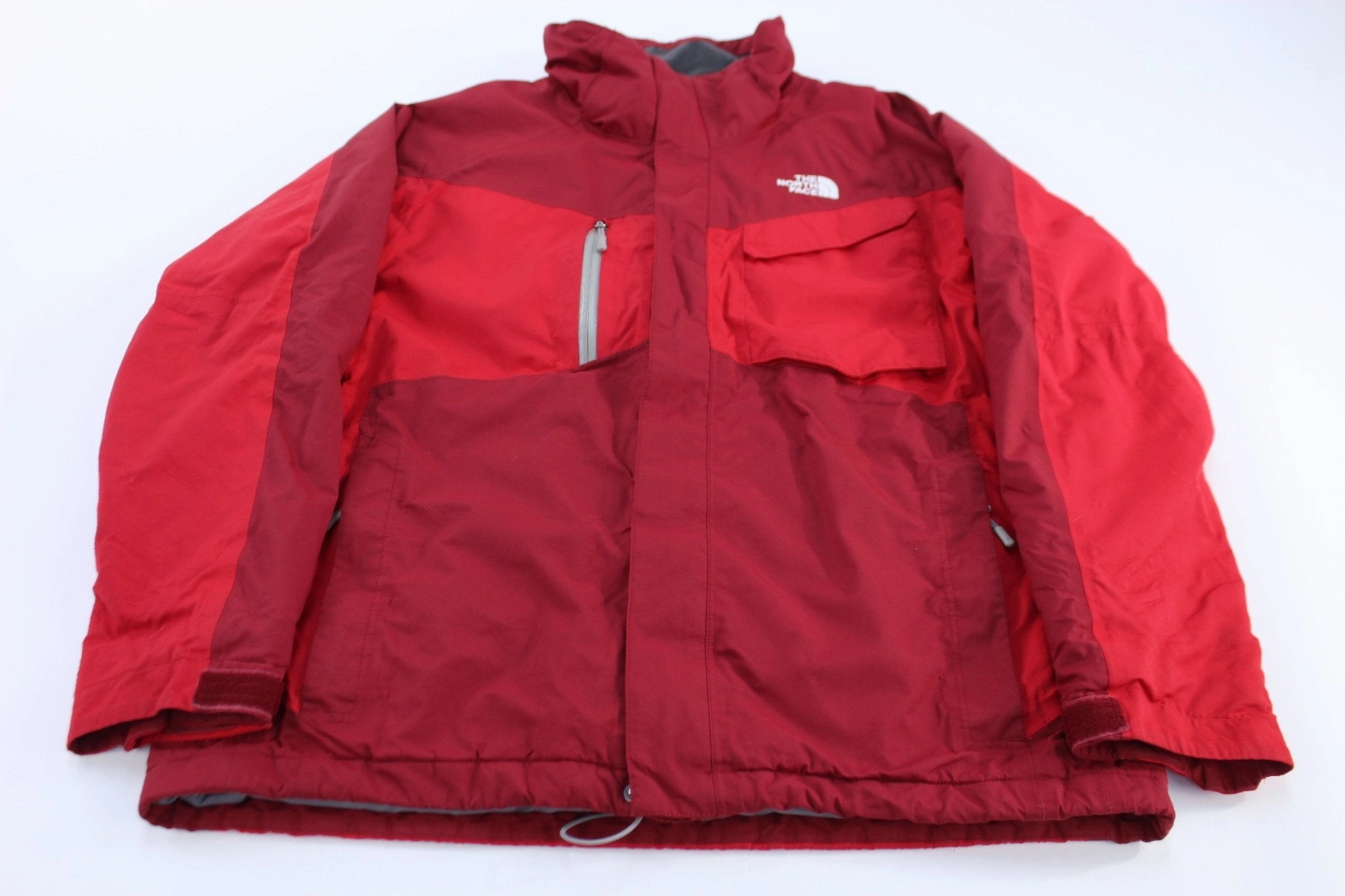 Experiment NonBulkyFit The North Face Embroidered Logo Red HyVent Zip Up Jacket