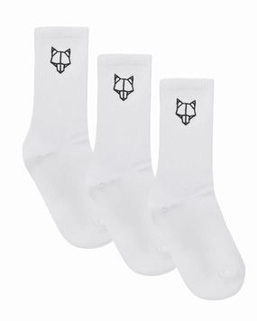 3 Pack Womens Socks White Street Walk Zip Fit