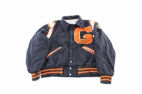 water - resistant 60's Black & Orange High School Varsity Jacket