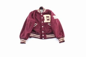 60's Maroon & White Varsity Letterman Jacket Ideal