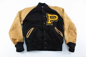 Classic Jacket Chain 70's Black & Gold Varsity Jacket