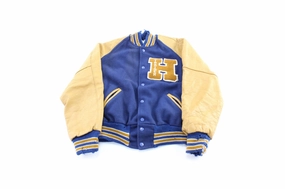Daily Use 70's Blue & Gold Trainer Letterman Varsity Jacket
