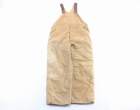 Four Way Stretch Material 70's Carhartt Logo Patch Tan Overalls