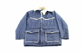 work - from - home 70's Roebucks Sherpa Lined Denim Trucker Jacket