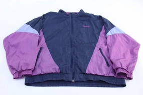 musicians Rain Fit 80's Adidas Embroidered Logo Purple Full Zip Windbreaker