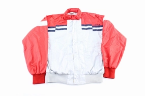 Peak Ready 80's Adidas Embroidered Logo Red, Blue, & White Windbreaker Jacket