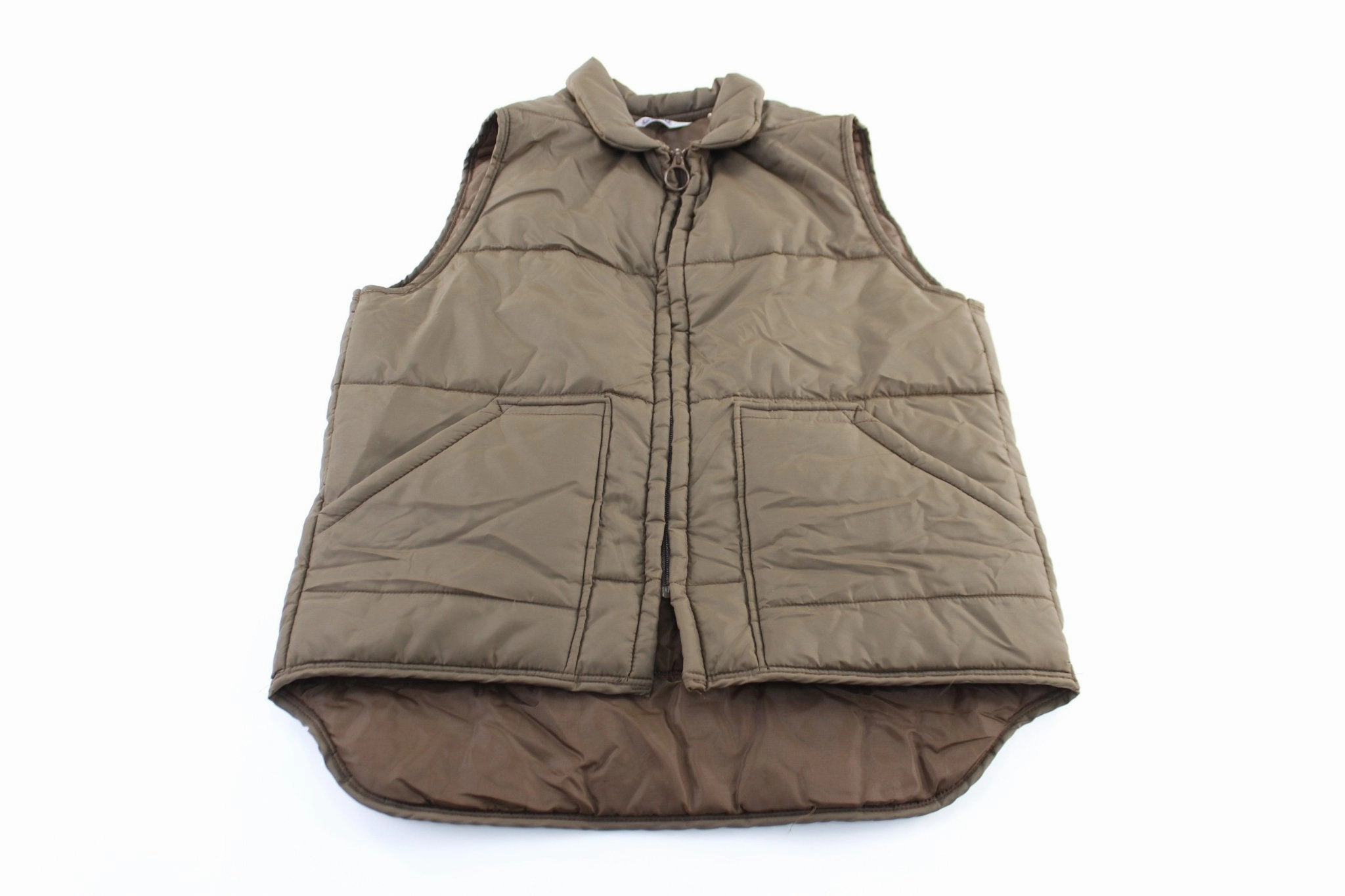 80's Big Smith Brown Zip Up Vest Neutral Tones