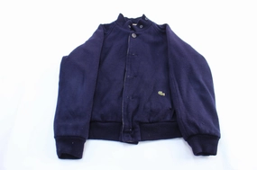 Quiet Fabric 80's Lacoste Embroidered Logo Reversible Zip Up Jacket