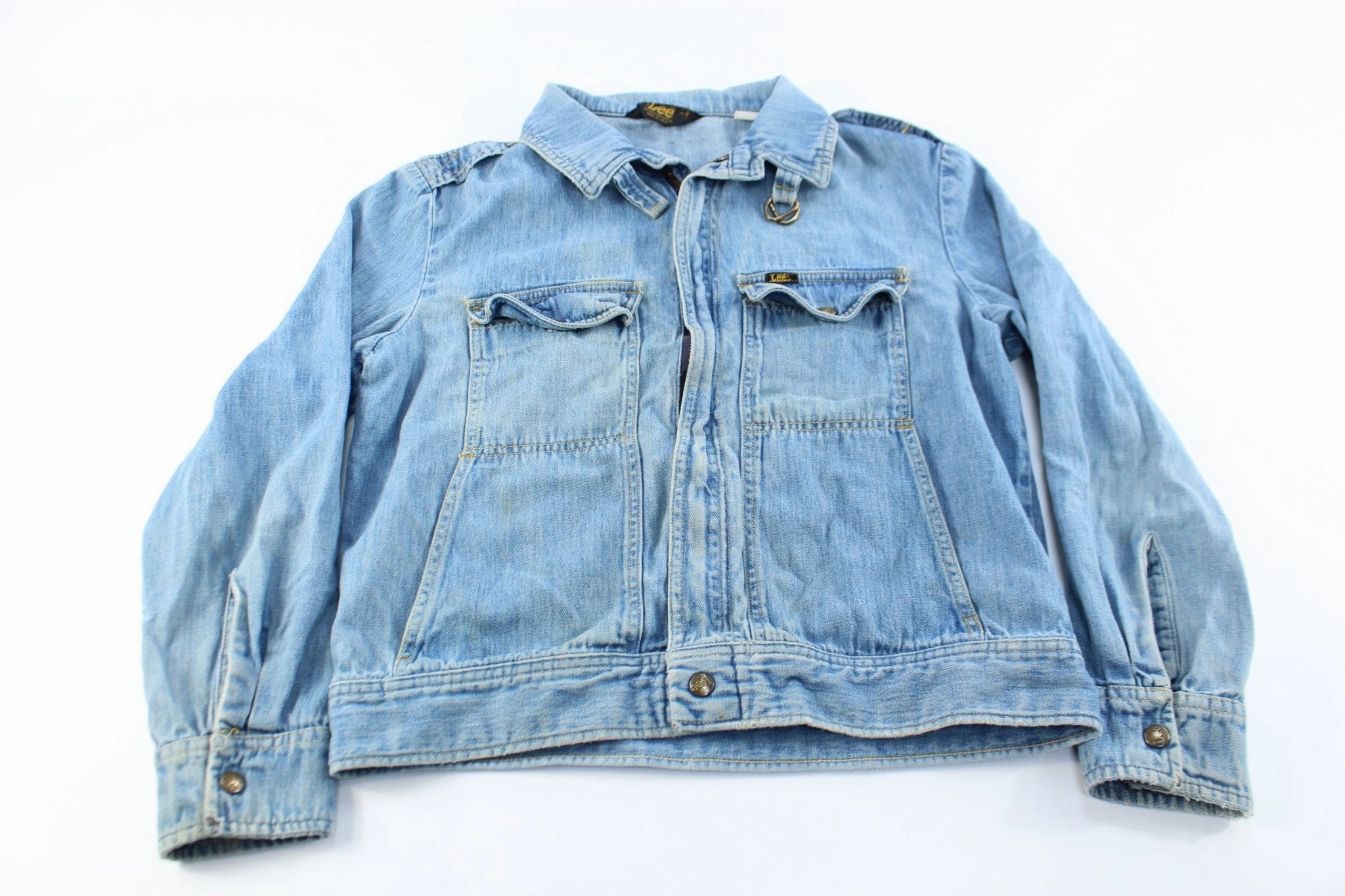 80's Lee Light Wash Denim Zip Up Jacket Labor suitable for spring activities