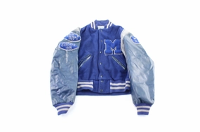 80's Naugalite Blue & Grey Varsity Letterman Jacket All-Season Wear