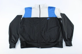 bus ride Cruise 80's Nike Embroidered Logo Black, Blue, & White Zip Up Jacket