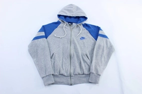 Adaptive Climate Control Chain 80's Nike Embroidered Logo Blue & Grey Zip Up Hoodie