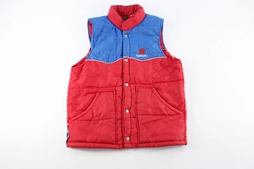 All Weather Versatility Diploma 80's Suzuki Embroidered Red & Blue Puffer Vest