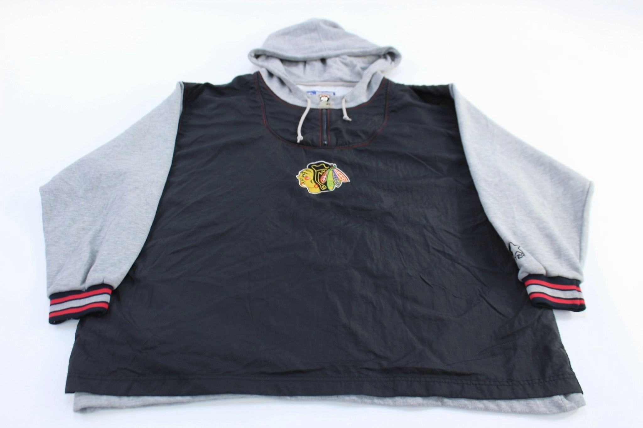 Urban 90's Chicago Blackhawks Hockey Embroidered Starter Pullover Jacket