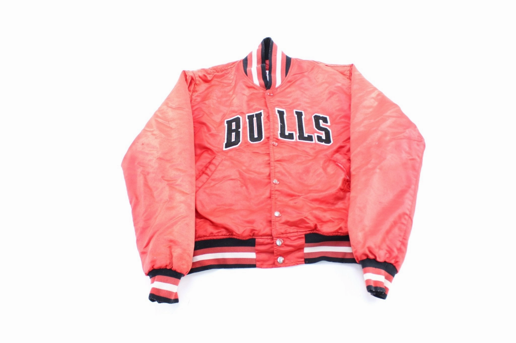 90's Chicago Bulls Embroidered Starter Jacket Late Season Checkered