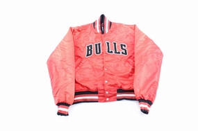 90's Chicago Bulls Embroidered Starter Jacket Late Season Checkered