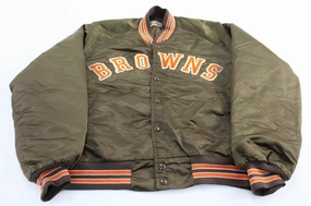90's Cleveland Browns Embroidered Chalk Line Bomber Jacket All Day Fit