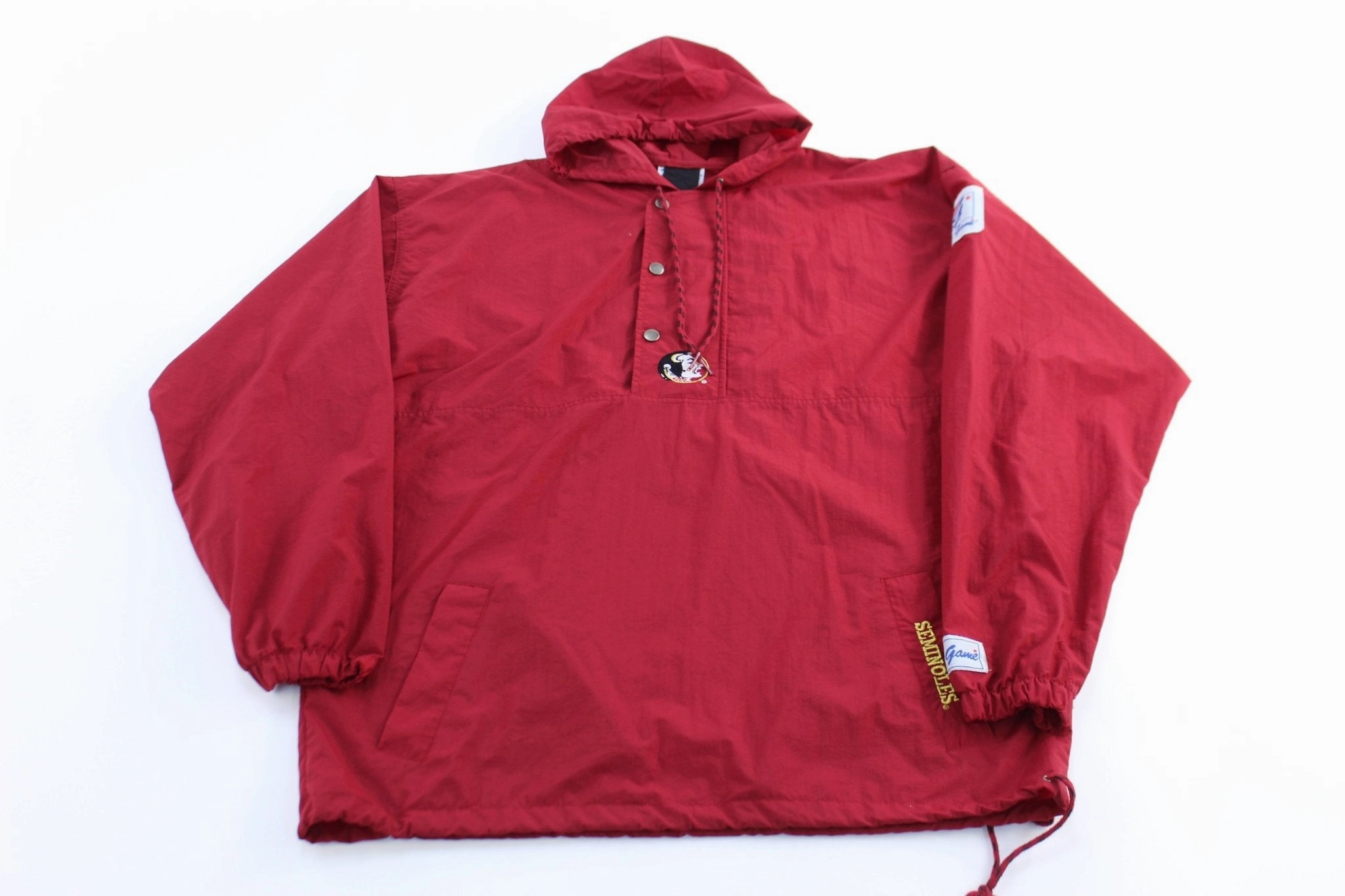 Clean Cut Softshell Fabric 90's Florida State Seminoles Embroidered Pullover Jacket