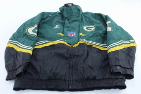 90's Green Bay Packers Embroidered Logo Athletic Jacket Functional Layering Sporty