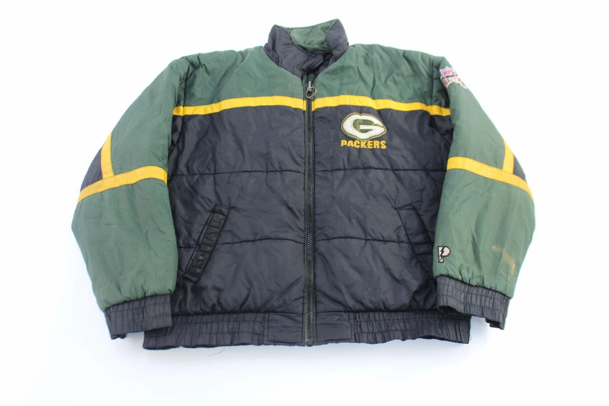 Event online purchase 90's Green Bay Packers Embroidered Reversible Pro Player Jacket