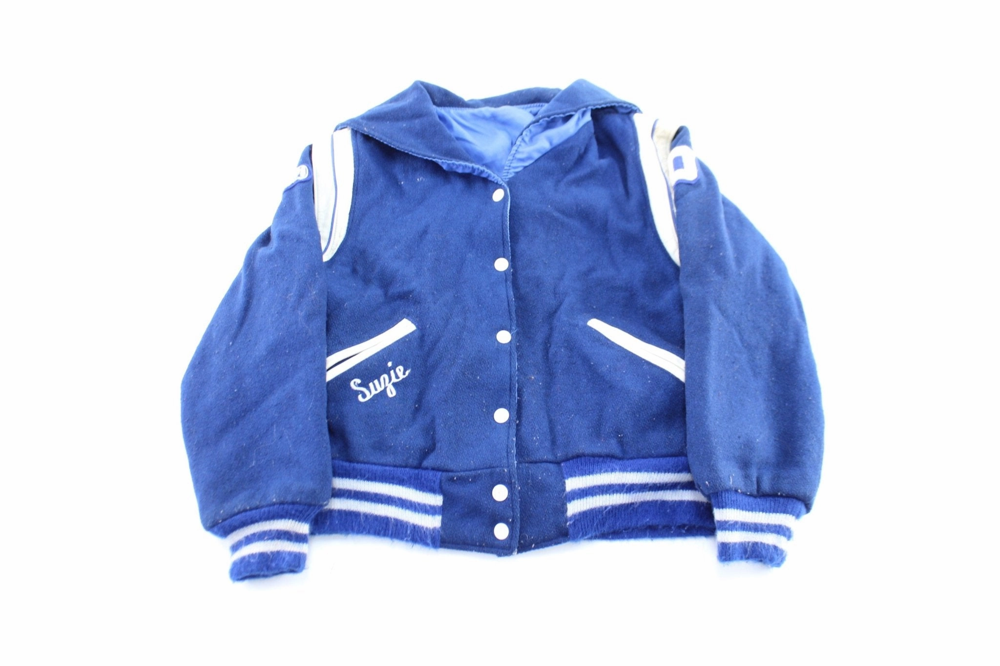 90's Jr Blues Blue & White Cheer Varsity Jacket Valentine's look