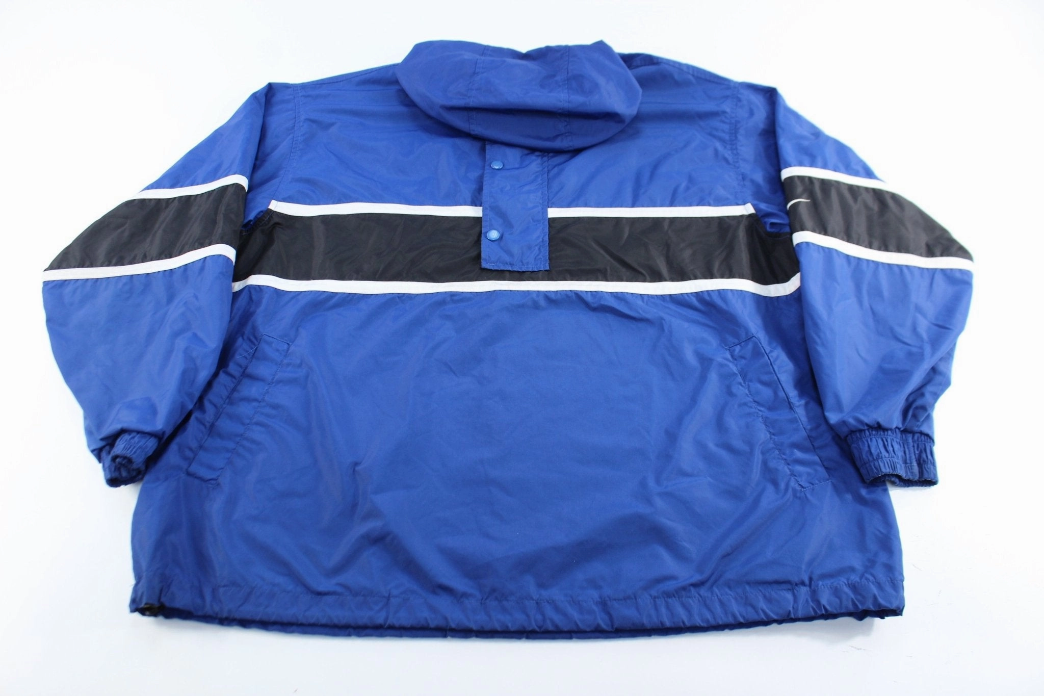 thrift - store find Camp Ready 90's Nike Embroidered Logo Black & Blue Pullover Jacket