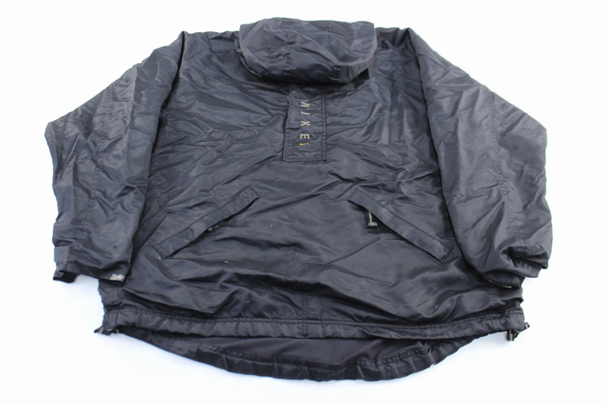 90's Nike Embroidered Logo Black Pullover Jacket Odor Control Treatment Anti-pilling