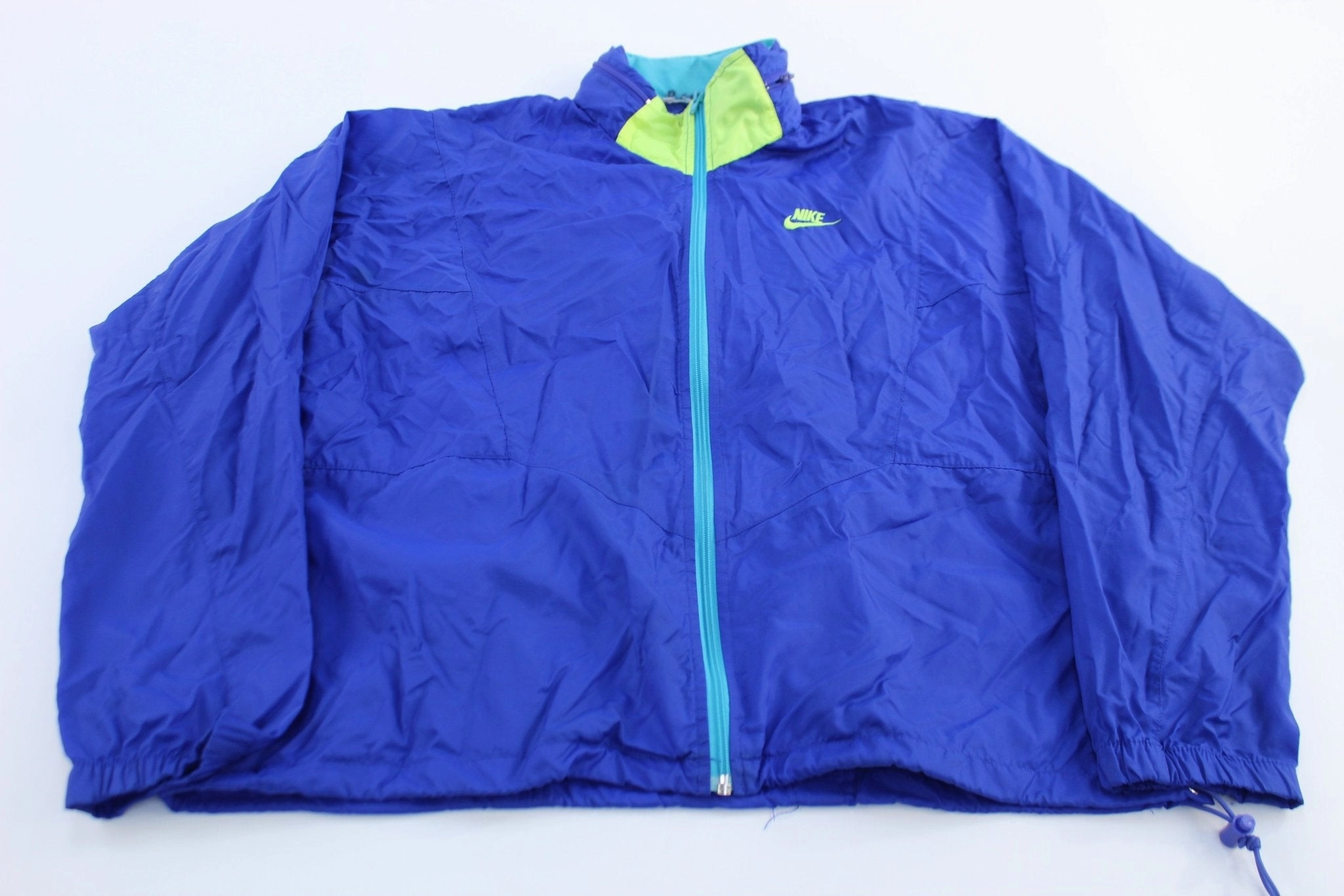 Involve Endure 90's Nike Embroidered Swoosh Logo Blue Zip Up Jacket