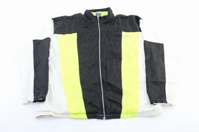 90's Nike International Embroidered Black, White, & Neon Zip Up Jacket Core Style