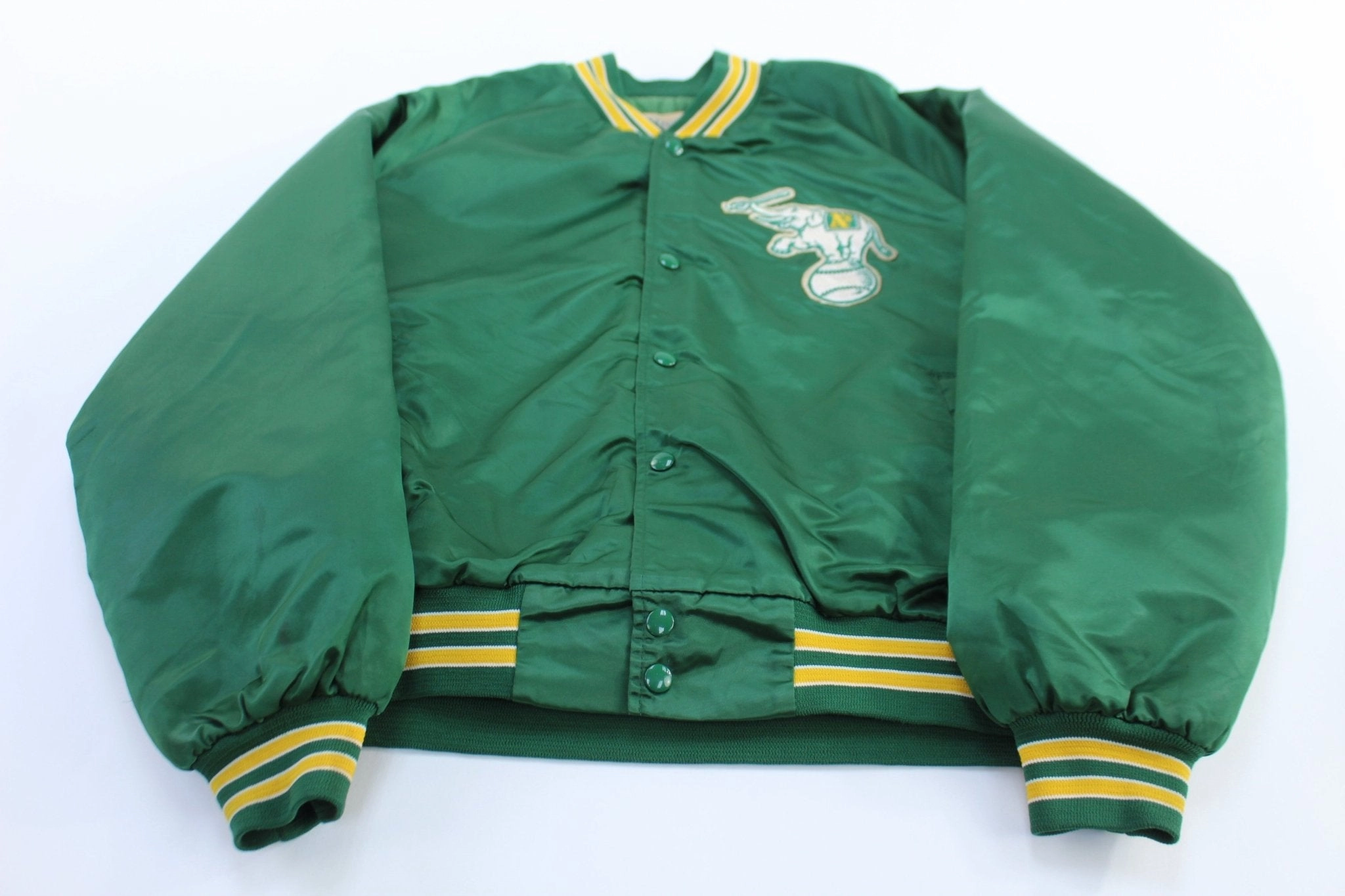 Solution 90's Oakland Athletics Chalk Line Bomber Jacket