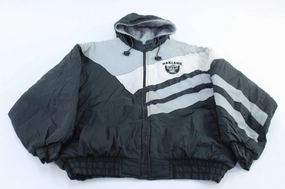 Nail-polish Allure 90's Oakland Raiders Football Embroidered Logo 7 Puffer Jacket