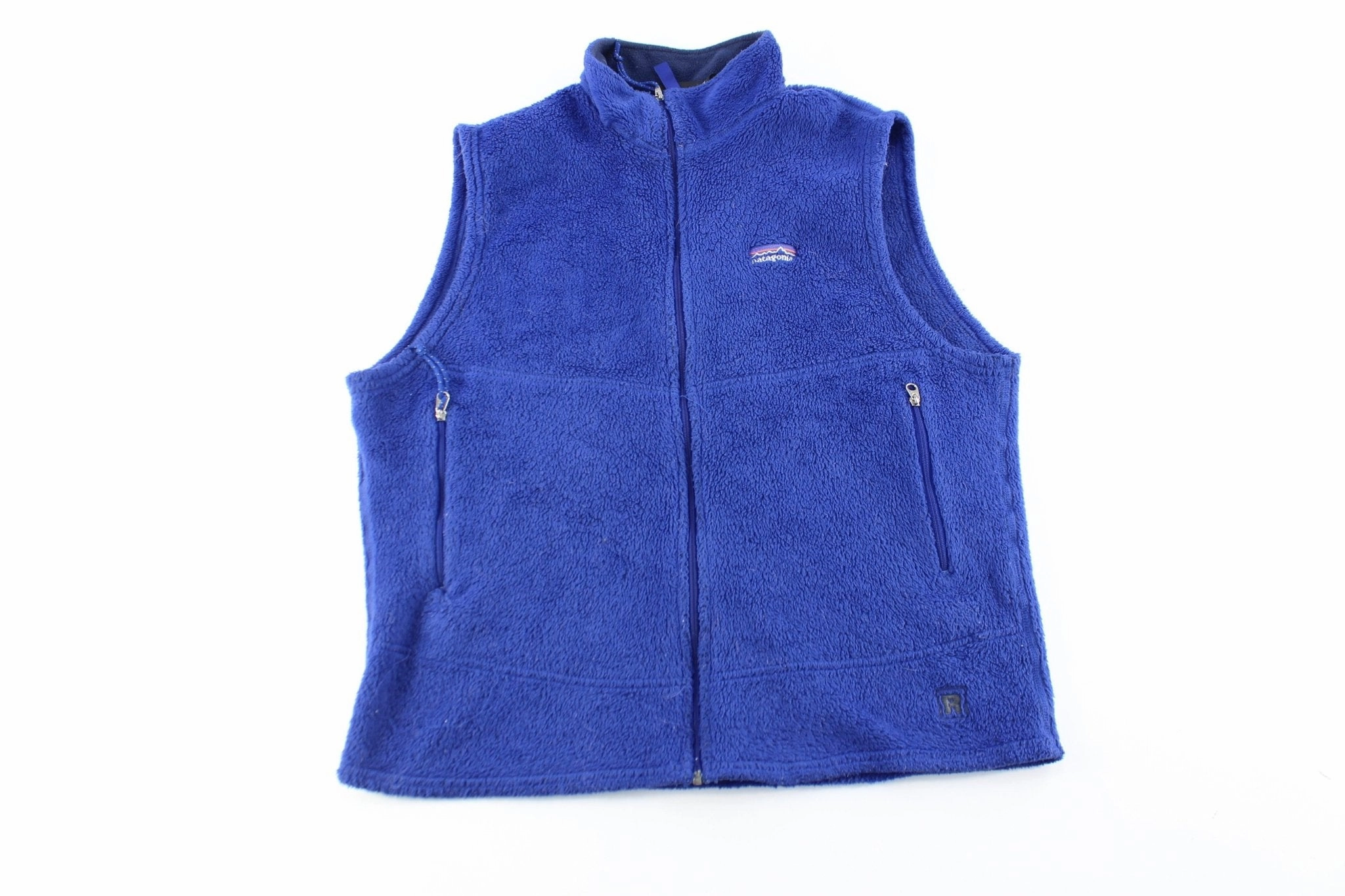90's Patagonia Blue Fleece Zip Up Vest group outing Weekend Hike