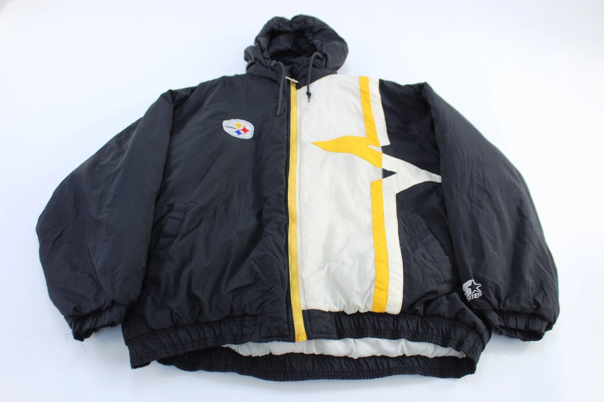 Versatile Gear thermal 90's Pittsburgh Steelers Football Embroidered Starter Jacket