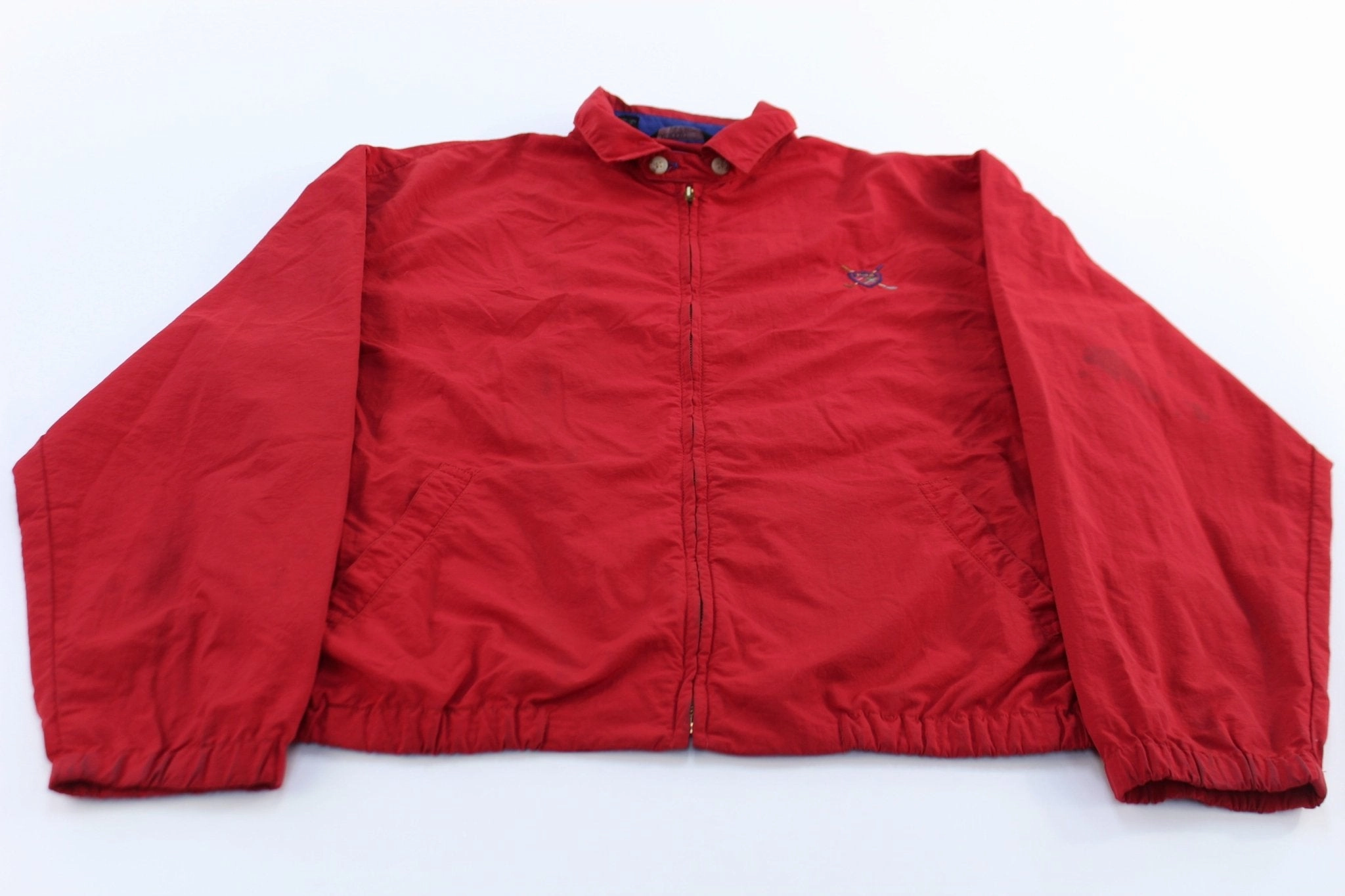 90's Polo by Ralph Lauren Embroidered Golf Logo Red Zip Up Jacket Custom - made Symbol