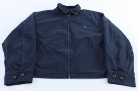 suitable for dance parties 90??s Polo by Ralph Lauren Embroidered Logo Blue Zip Up Jacket