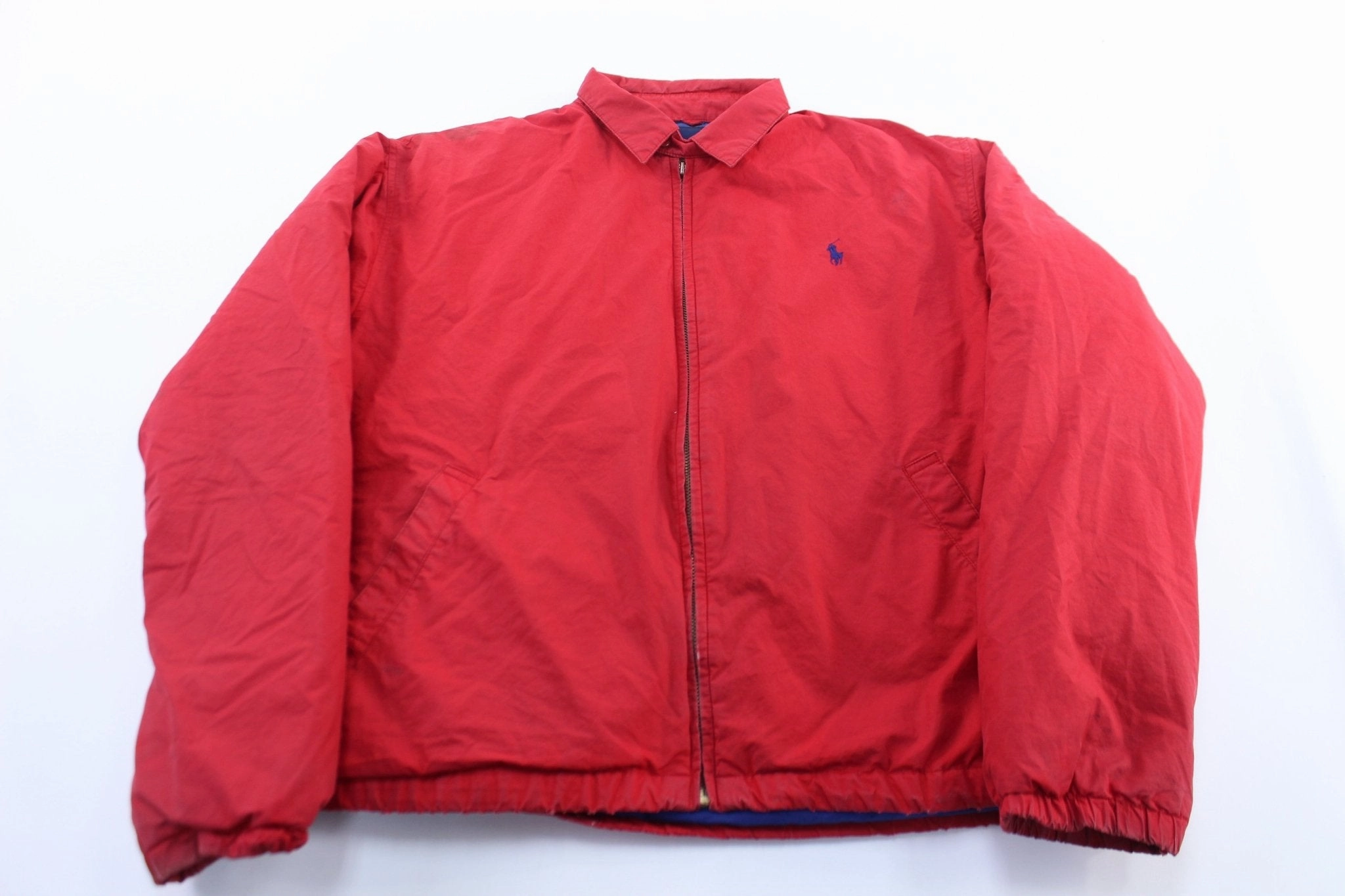 Lightweight Fabric Flexible Fit 90's Polo by Ralph Lauren Red Fleece Lined Zip Up Jacket