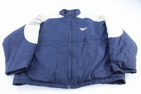 Skiing 90's Reebok Embroidered Logo Blue & White Zip Up Jacket
