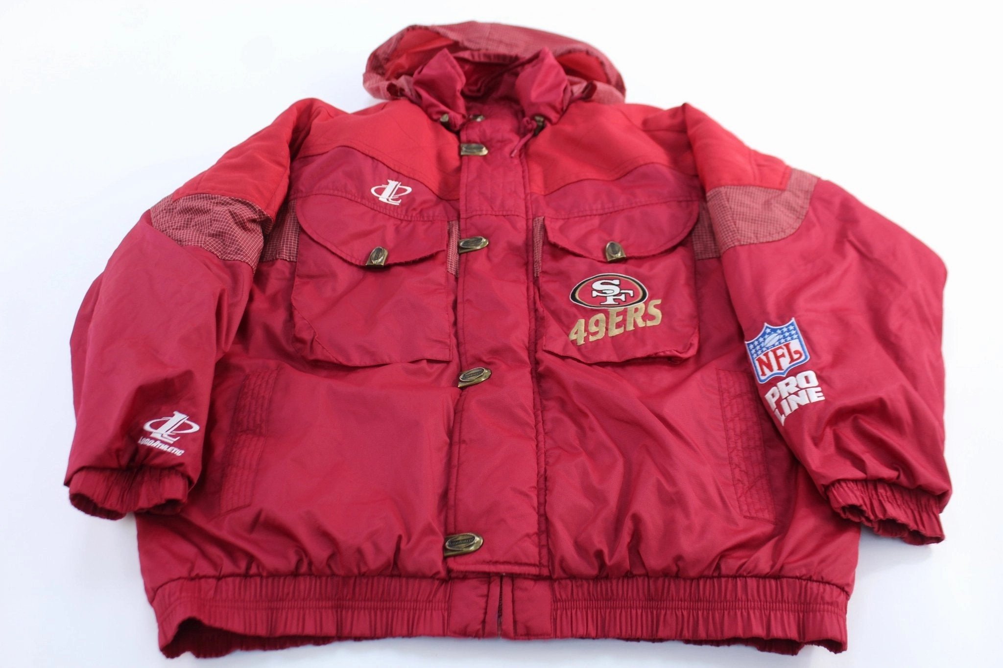 90's San Francisco 49ers Embroidered Logo Athletic Zip Up Jacket Comfort Fit Silhouette