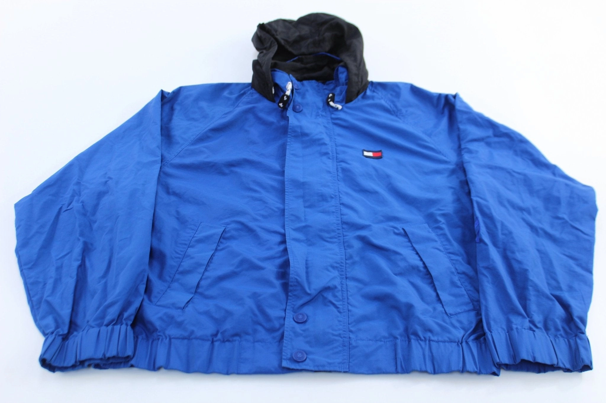 Winter Shield suitable for volunteer work 90's Tommy Hilfiger Embroidered Blue Zip Up Jacket