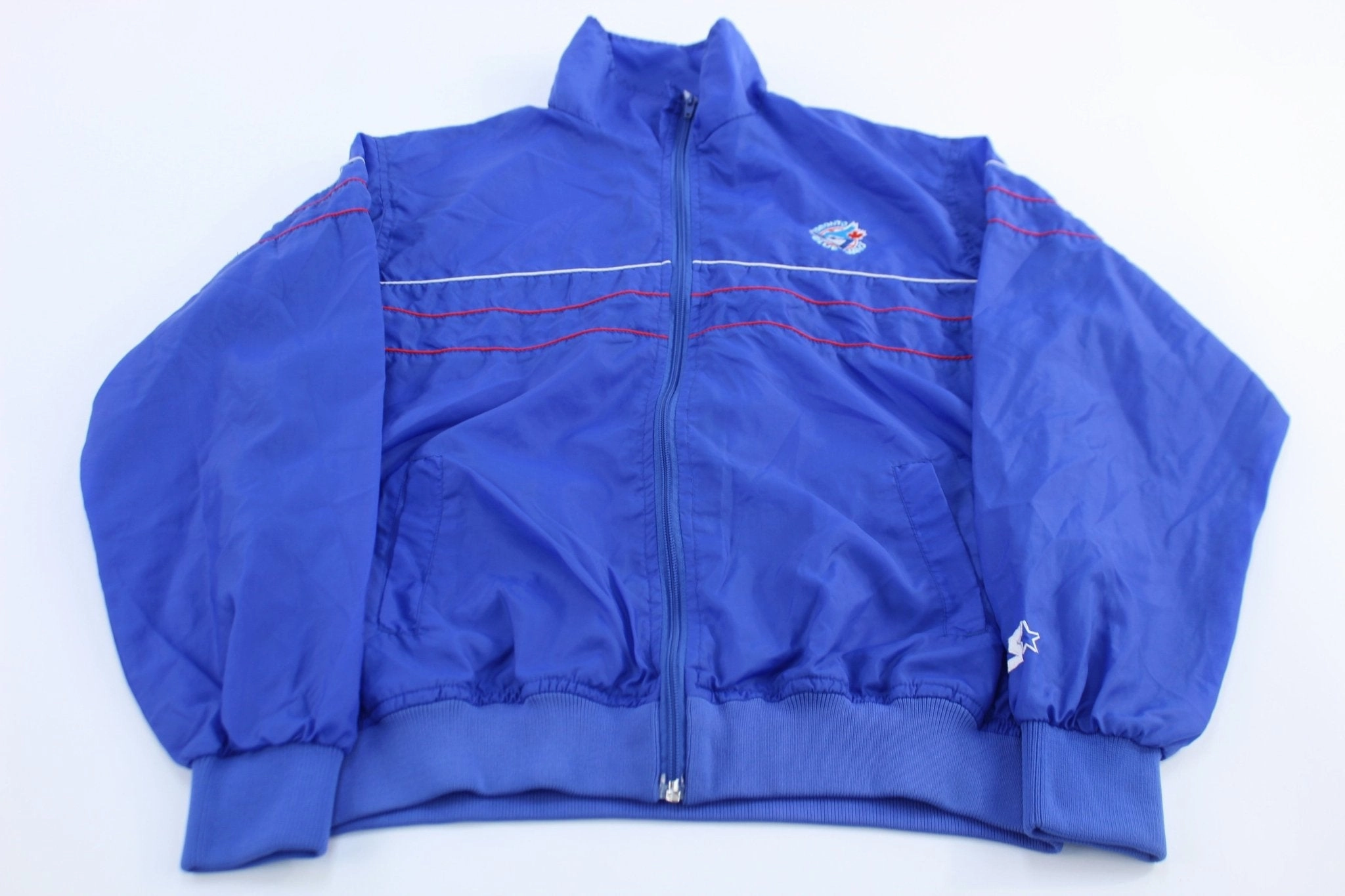 90's Toronto Blue Jays Embroidered Starter Zip Up Jacket Flexible Quilted Panels
