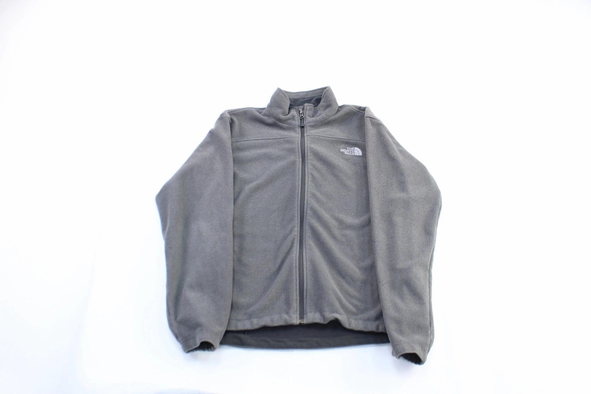 Insulated Comfort Wind Control The North Face Embroidered Logo Grey Zip Up Jacket