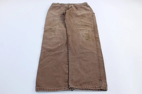 Dickie's Logo Patch Brown Carpenter Pants BreathableLining Layered Wear
