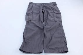 Non Tapered Leg Tear Resistant Fabric Carhartt Logo Patch Grey Relaxed Fit Cargo Pants