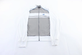 Outdoor Layer Weightless Construction Nike Embroidered Logo Grey, Blue, & White Track Jacket