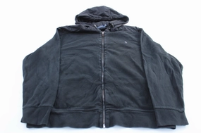 Polo Ralph Lauren Embroidered Logo Black Zip Up Hoodie Wind Blocker Gear